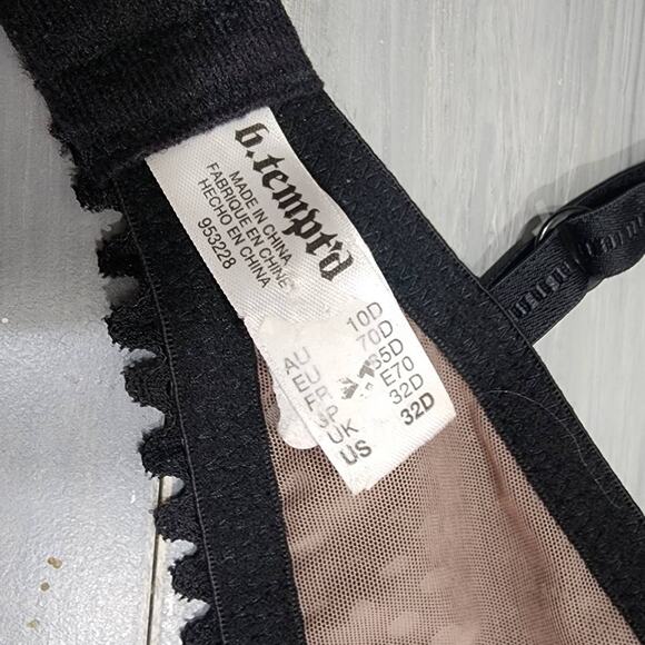 B.Tempt'd Underwire Bra Tied In Dots T-Shirt‎ Bra 953228 Black 32D - Picture 7 of 7